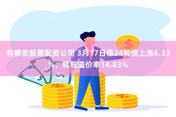 有哪些股票配资公司 3月17日伟24转债上涨6.33%，转股溢价率14.83%