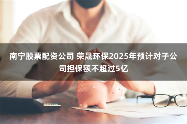 南宁股票配资公司 荣晟环保2025年预计对子公司担保额不超过5亿